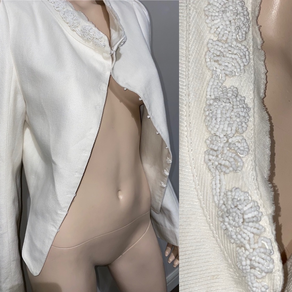 Robert Rodriguez White Crop Jacket 12 - Picture 3 of 5